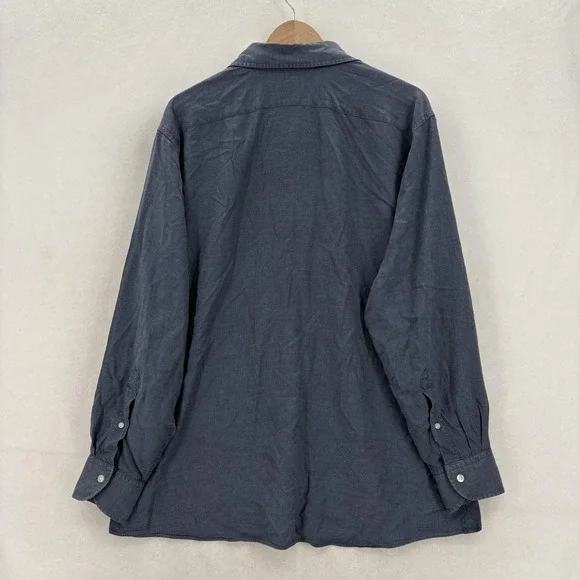 Proper Cloth Shirt Mens 3XL Blue Solid Long Sleeve Tencel Twill Button Up Casual - Picture 13 of 14